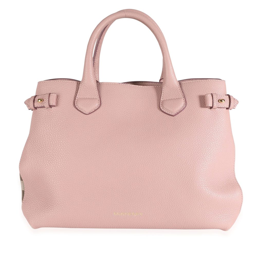 Burberry Nude Blush Pebble Grain Leather & House Check Medium Banner Tote